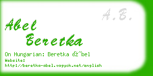 abel beretka business card